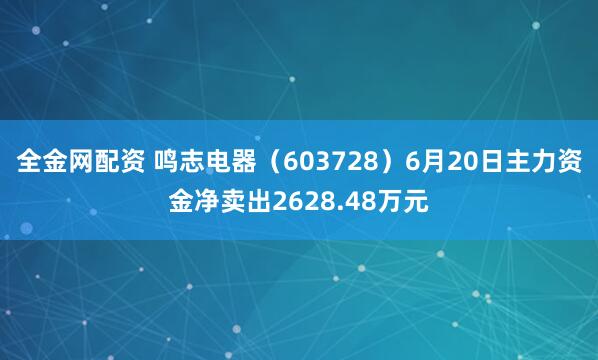 全金网配资 鸣志电器（603728）6月20日主力资金净卖出2628.48万元